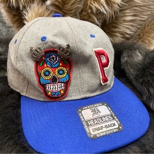 sugar skull mesh hat trucker cap day of the dead dia de los Headline  SnapBack